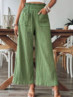 Textured Wide-Leg Pants