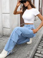 Casual Wide Leg Cargo Jeans