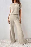 Ribbed Knit Wide Leg Jumpsuit