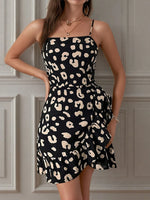 Leopard Print Square Neck Cami Dress