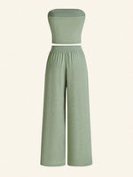 Tube Top and Wide Leg Pants Set