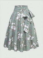 Floral Print Tied Skirt