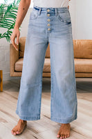 Wide Leg Button Fly Jeans